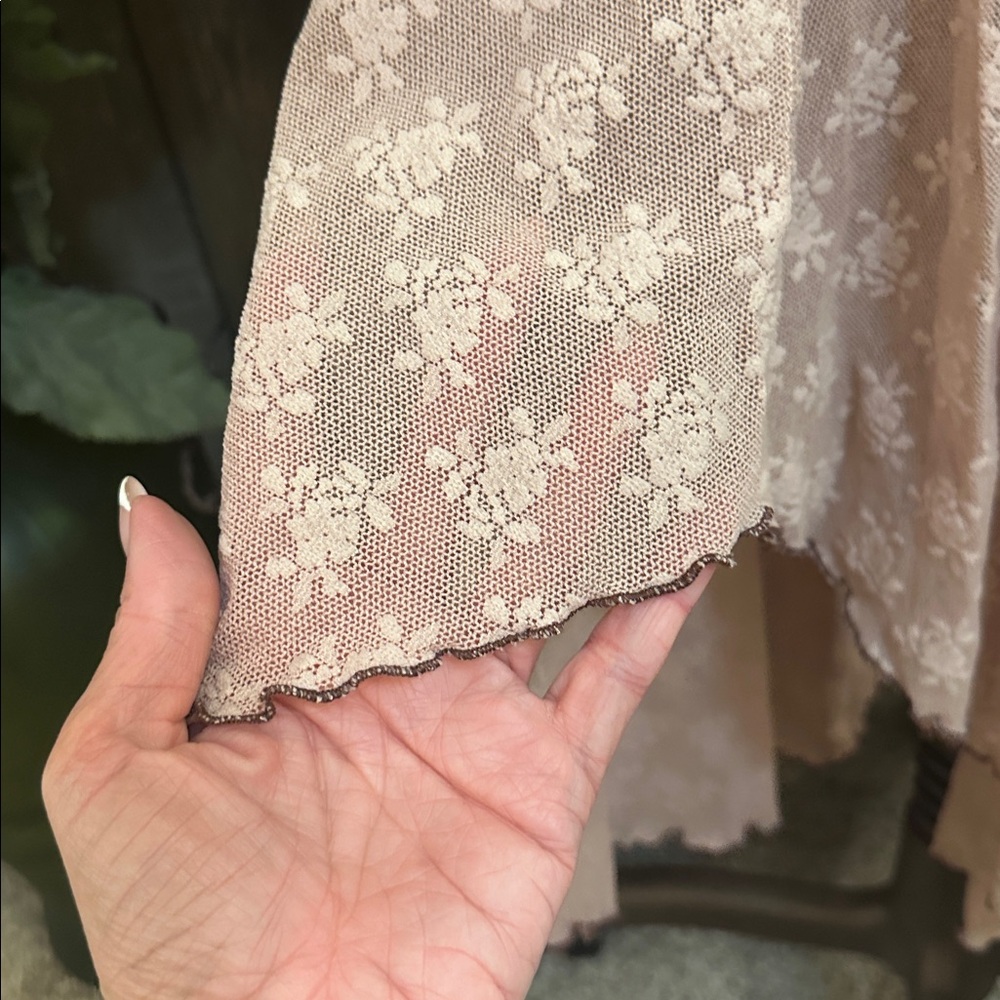 Free People Boho NWT Dial For Drama Dusty Rose Lace Midi Slip Dress | Size Med - Picture 9 of 12